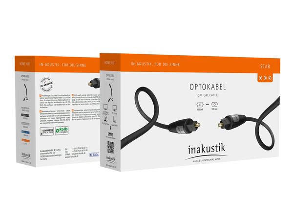 Кабели межблочные INAKUSTIK Star Optical Cable, Toslink 0.75 m Фото