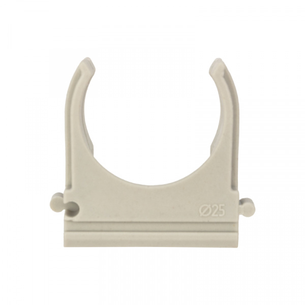 Крепеж-клипса для труб D=25 мм серый Rexant (100 шт/уп) Фото