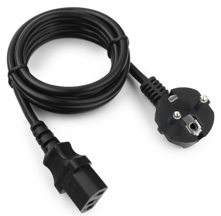 Кабель питания Cablexpert 1.8м, Schuko- C13, 6А, черный, с зазем. Фото