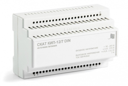 СКАТ КИП-12/7 DIN источник питания 12В+/-10% 7А, Uвх=90-265VAC/110-370VDC Фото