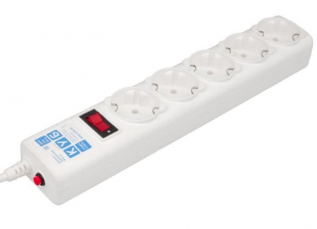 Фильтр-удл. PC 0,5м 5р, бел. 10А/2,2кВт Фото