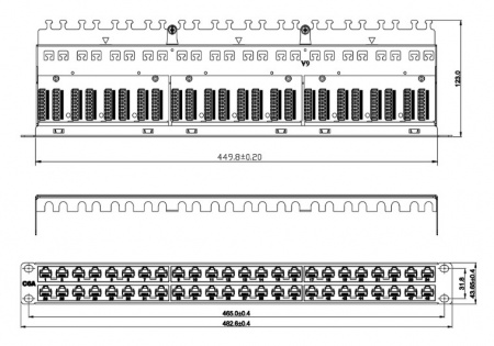 Hyperline PPHD-19-48-8P8C-C6A-110D Патч-панель высокой плотности 19