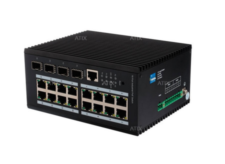 AT-NS-16GP-4GS/I-480 (F) 20-портовый управляемый промышленный РoЕ коммутатор с  4 SFP Фото