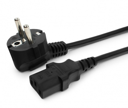 Кабель питания Cablexpert 1.8м, Schuko- C13, 6А, черный, с зазем. Фото