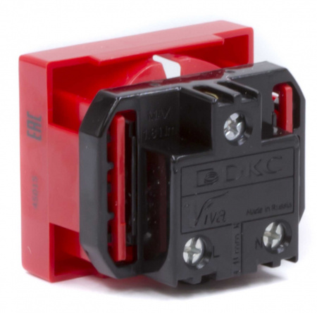 Розетка силовая 2Р+Е Viva 2 модуля красная (45015) Розетка силовая штекерная с заземлением и со штор Фото