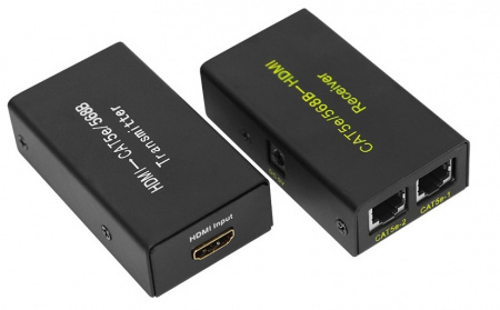 Удлинитель HDMI на 2 кабеля кат. 5е/6 (Передатчик+приемник) Rexant 17-6906 Фото
