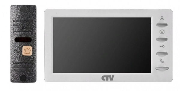 Комплект видеодомофона CTV-DP1701 S W (белый) Фото