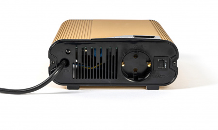 Стабилизатор TEPLOCOM ST-555-И gold стаб 220 В, 555 ВА, Uвх.145-260В индикация, алюминий Фото