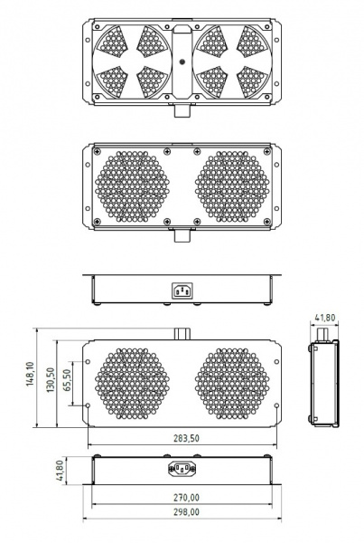 Hyperline Модуль вентиляторный потолочный с 2-мя вентиляторами Фото Hyperline Модуль вентиляторный потолочный с 2-мя вентиляторами Фото