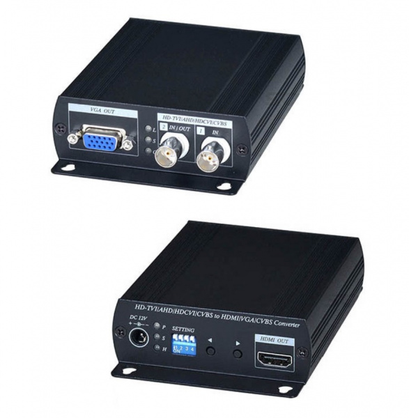 AD001HD4 Преобразователь-разветвитель AHD/HDCVI/HDTVI в HDMI/VGA/CVBS Фото