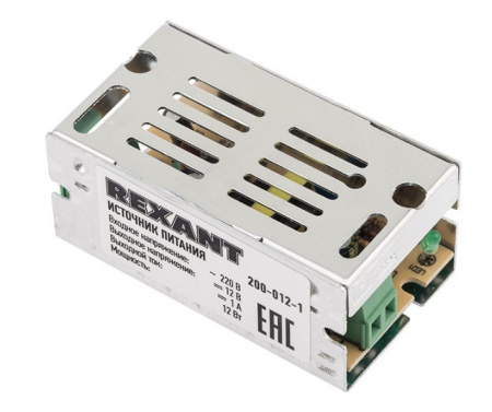 Источник питания 220 V AC/12 V DC 1 A 12 W с разъемами под винт, без влагозащиты (IP23) Фото