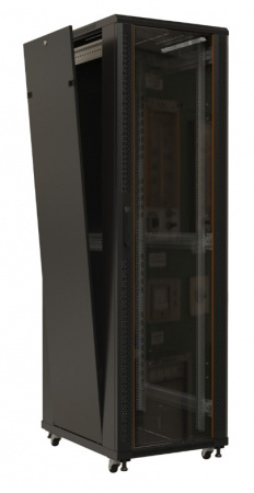 Hyperline TTB-4266-AS-RAL9004 Шкаф напольный 19-дюймовый, 42U, 2055x600х600 мм (ВхШхГ) Фото
