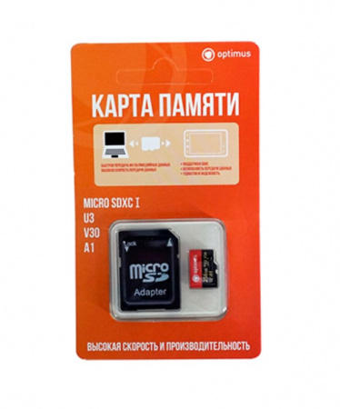 Карта памяти с адаптером Optimus MicroSDXC 256Gb Фото