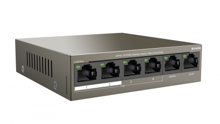 TEF1106P-4-63W 6-портовый неуправляемый PoE коммутатор 10/100 Мбит/с c 4 портами PoE Фото