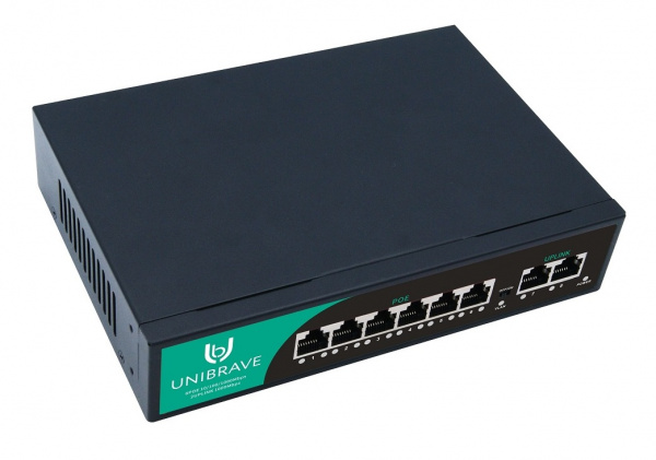 UB-SW-6G2G-75 Base Гигабитный неуправляемый коммутатор Unibrave с 6 PoE-портами 1000 Мбит/с и 2 Uplink 1000 Мбит/с Фото