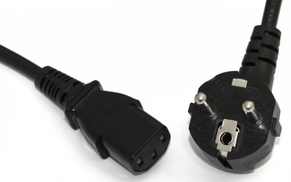 Hyperline PWC-IEC13-SHM-3.0-BK Кабель питания компьютера (Schuko+C13) (3x1.00), 10A, угловая вилка Фото Hyperline PWC-IEC13-SHM-3.0-BK Кабель питания компьютера (Schuko+C13) (3x1.00), 10A, угловая вилка Фото