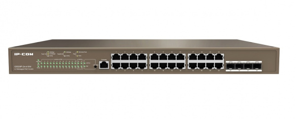 G5328P-24-410W Управляемый L3 PoE коммутатор IP-COM c 24 портами PoЕ 10/100/1000 Мбит/с, 4 SFP 1000 Мбит/с Фото
