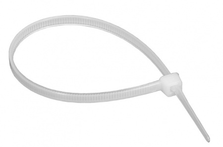 Хомут-стяжка кабельная нейлоновая REXANT 300 x4,8 мм, белая, упаковка 100 шт. Фото