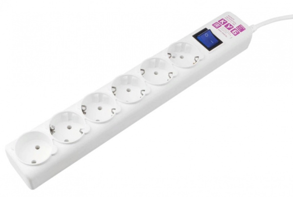 Фильтр-удлинитель Power Cube 5,0 м 6 розеток (белый) 16А/3,5кВт (3x1,5), SPG6-А2 Фото Фильтр-удлинитель Power Cube 5,0 м 6 розеток (белый) 16А/3,5кВт (3x1,5), SPG6-А2 Фото