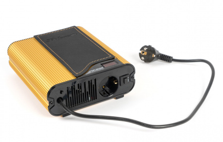 Стабилизатор TEPLOCOM ST-555-И Western gold black стаб 220 В 555 ВА Uвх.145-260В индикация алюм Фото