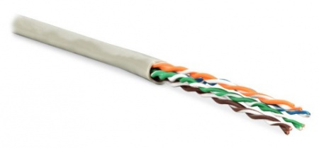 Кабель витая пара Hyperline Cat6 U/UTP, UUTP4-C6-P24-NCR-IN-LSZH-GY-305, (305 м) неэкранированная Фото