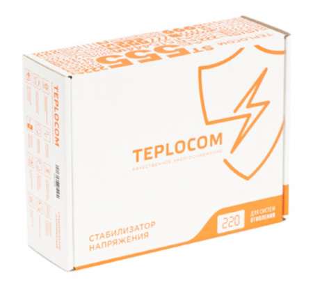 Стабилизатор TEPLOCOM ST-555-И gold стаб 220 В, 555 ВА, Uвх.145-260В индикация, алюминий Фото