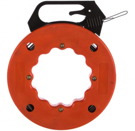 Протяжка кабельная стальная плоская REXANT, в кассете 15 м Фото