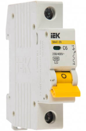 Автоматический выключатель «IEK» ВА47-29 1P 6А 4,5кА (MVA20-1-006-C) Фото