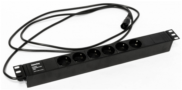 Hyperline SHE19-6SH-2.5IEC Блок розеток для 19 Hyperline SHE19-6SH-2.5IEC Блок розеток для 19