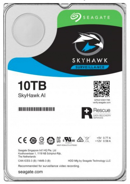 Жесткий диск 10TB Seagate SkyHawk AI ST10000VE000 для систем видеонаблюдения Фото