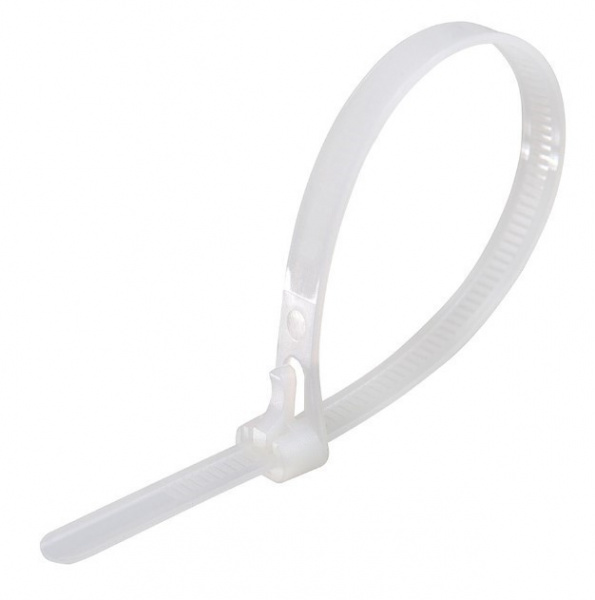 Хомут-стяжка кабельная нейлоновая REXANT 150 x3,6 мм, белая, упаковка 100 шт. Фото