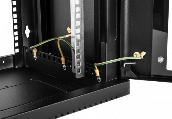 Шкаф телекоммуникационный настенный сварной 9U (600 × 650) съёмные стенки, дверь стекло, чёрный Фото