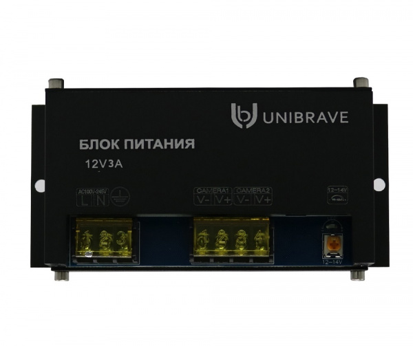 Блок питания Unibrave UB-БП-12V3А-2CH, металл Фото