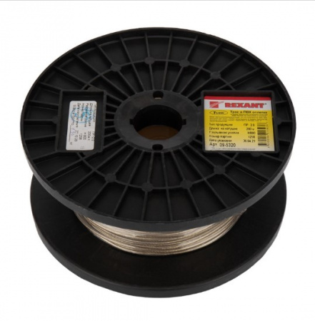 Трос стальной в ПВХ оплетке d=2,0 мм, прозрачный (бухта 200 м)  REXANT Фото