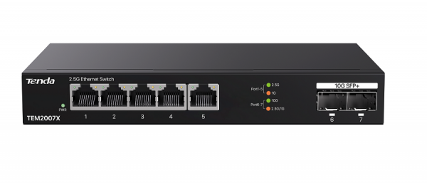 TEM2007X 7 портовый коммутатор 2,5G с 5 портами Ethernet и 2 портами SFP+ Фото