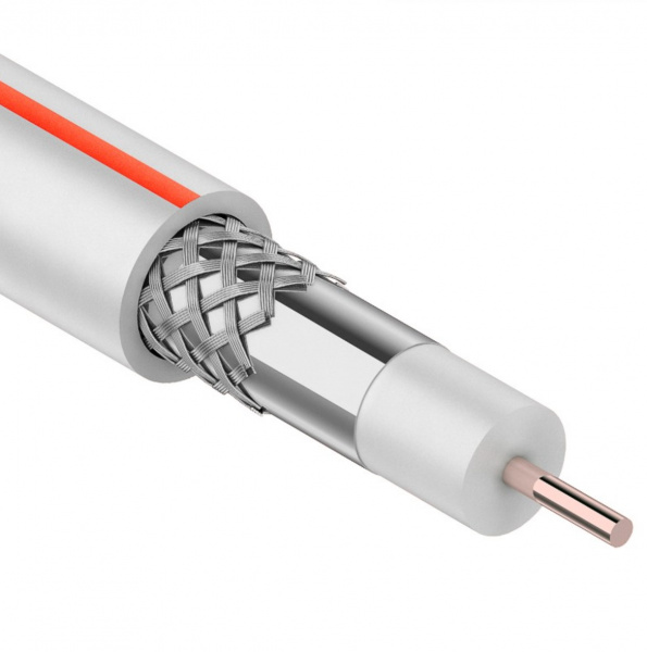 Кабель коаксиальный PROconnect SAT 50 M, Cu/Al/Cu, 64%, 75 Ом, бухта 100 м, белый Фото Кабель коаксиальный PROconnect SAT 50 M, Cu/Al/Cu, 64%, 75 Ом, бухта 100 м, белый Фото