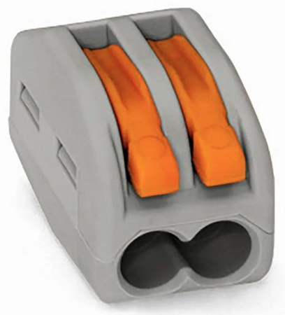 Универсальная клемма, 2-проводная, серая (0,08-2,5/4 мм²) (50 шт./уп.) (222-412) WAGO Фото