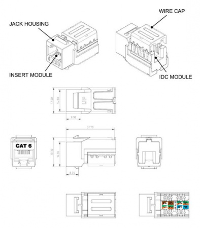 Hyperline KJNE-8P8C-C6-90-WH Вставка Keystone Jack RJ-45(8P8C), категория 6 Фото Hyperline KJNE-8P8C-C6-90-WH Вставка Keystone Jack RJ-45(8P8C), категория 6 Фото