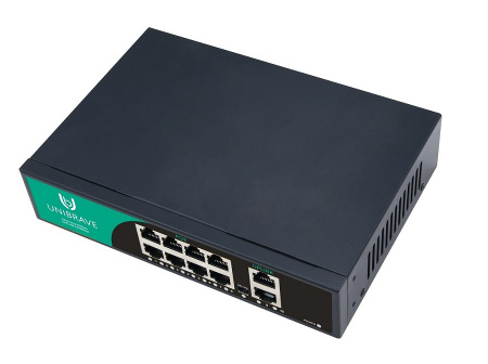UB-SW-8F2G-120 Base Неуправляемый коммутатор Unibrave с поддержкой PoE на 8 портов и 2 Uplink 1000 Мбит/с Фото