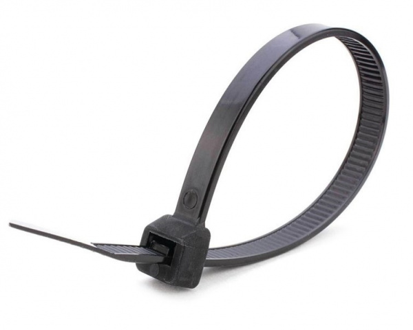 Хомут-стяжка кабельная нейлоновая REXANT 200 x4,8 мм, черная, упаковка 100 шт. Фото