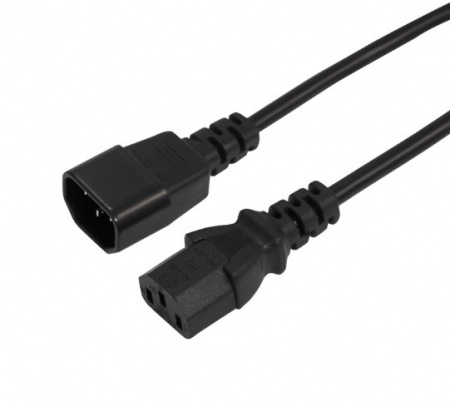 Шнур сетевой, евроразъем C13 - евроразъем C14, кабель 3x0,75 мм², длина 1,5 метра (PE пакет) REXANT Фото