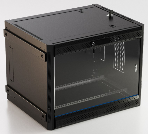 Hyperline TWB-FC-1266-GP-RAL9004 Шкаф настенный 19-дюймовый (19