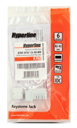 Hyperline KJNE-8P8C-C6-90-WH Вставка Keystone Jack RJ-45(8P8C), категория 6 Фото Hyperline KJNE-8P8C-C6-90-WH Вставка Keystone Jack RJ-45(8P8C), категория 6 Фото