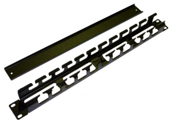 Hyperline CM-1U-ML-COV Кабельный организатор металлический с крышкой, 19 Hyperline CM-1U-ML-COV Кабельный организатор металлический с крышкой, 19