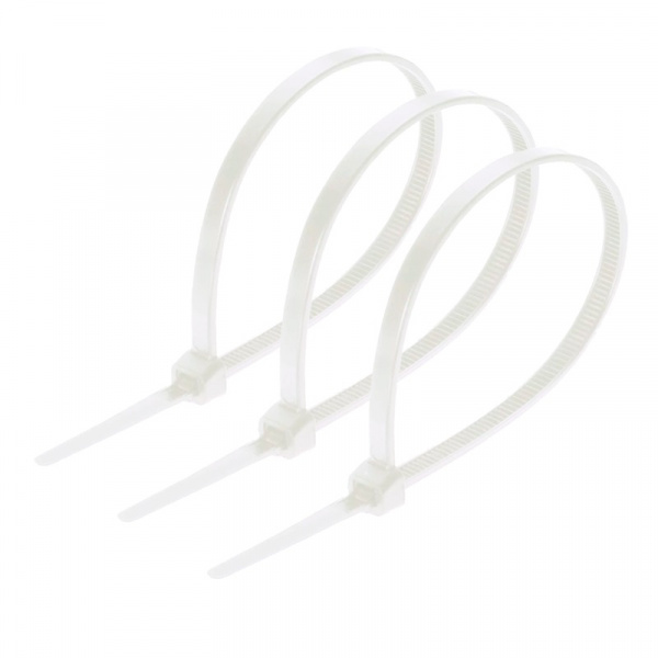 Хомут-стяжка нейлоновая Unibrave 200*3,6 мм, белый, 100 шт. Фото