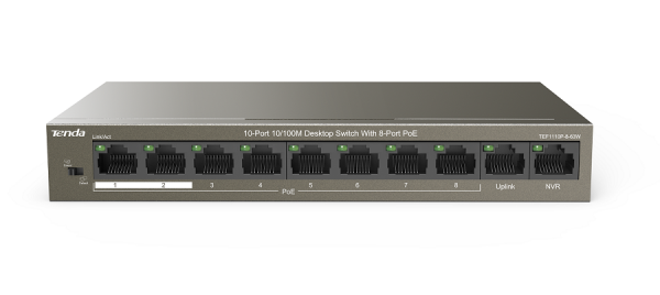 TEF1110P-8-63W 10-портовый неуправляемый коммутатор 10/100M с 8 портами PoE Фото