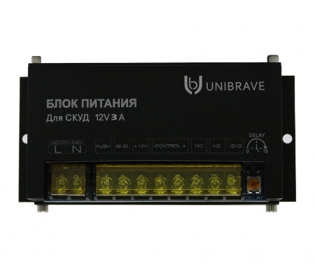 UB-БП-3А (СКУД) Блок питания для СКУД Unibrave UB-БП-3А, металл Фото